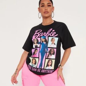 Barbie Black Pink Graphic Short Sleeve T-Shirt